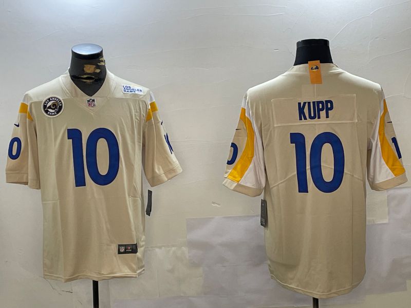 Men Los Angeles Rams #10 Kupp Cream Second generation 2024 Nike Limited NFL Jersey style 2->new england patriots->NFL Jersey